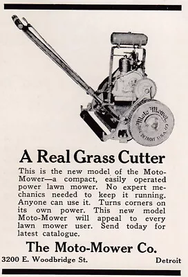 1924 Moto Mower: A Real Grass Cutter Vintage Print Ad • $6.75