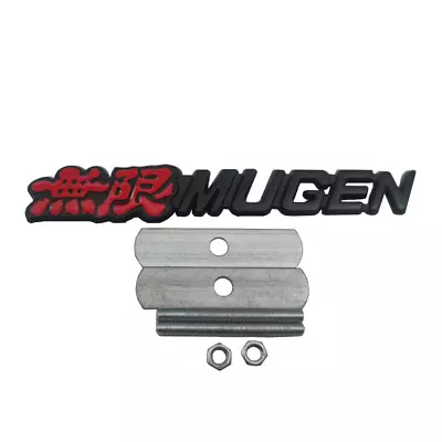 Metal Front Grille MUGEN Black & Red Logo Emblem Sport Turbo Car Badge Grill • $6.99