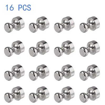 16 Pcs Brushed Nickel Magnetic Push Pins For Office School Whiteboard Kitchen • $10.58