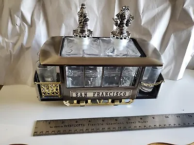 Vintage Whiskey Decanter San Francisco Trolley Cable Car W/Decanters & Glasses • $75