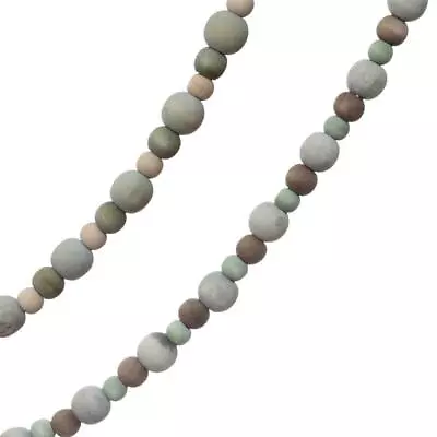 72  L Pale Blue White Grey Paulownia Wood Bead Christmas Garland • $11.96