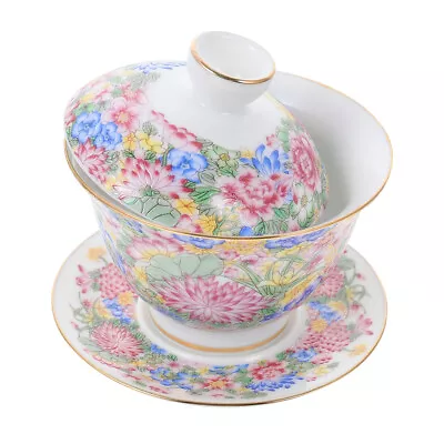  Tea Cup Household Teaware Japanese Mug With Lid Grilled Flowers • £17.69