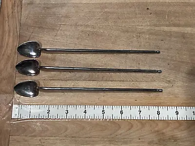 3 Vintage PM ITALY  Silverplate Heart Shaped Mint Julep Stirrers / Sipper Straws • $22