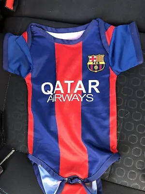 Qatar Airways Messi One Piece Baby Bodysuit Gently Used • $15