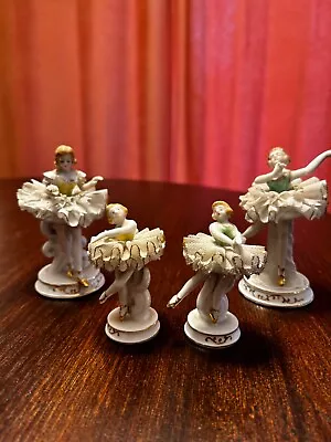 Hand Painted Vintage Porcelain UCAGCO Ballerina Figurines - 4 Piece • $40