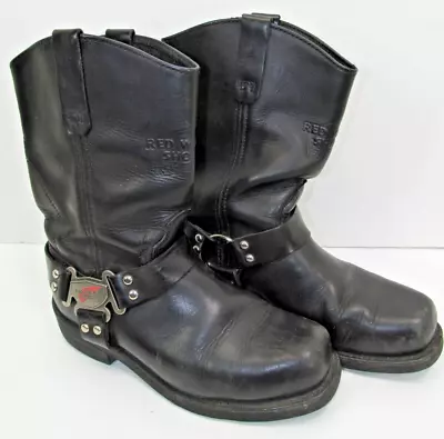 Red Wing 969 Vintage Harness Motorcycle Boots Black Men's Size 9.5 D • $80