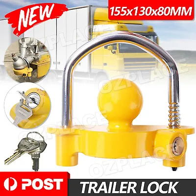 $21.95 • Buy Trailer Parts Coupling Lock Universal Hitch Tow Ball 2 Keys Caravan Antitheft AU