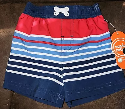 New Striped Baby Boy's Swim Shorts Trunks Size 3-6Mos • $10.95