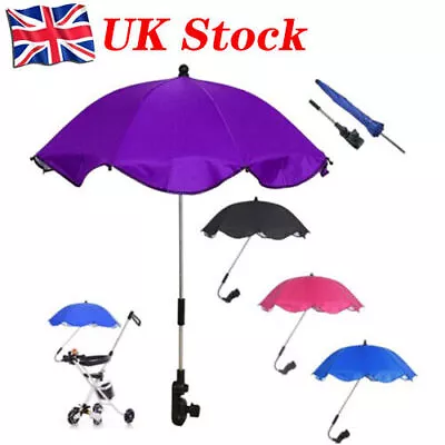 Universal Sun Rain Baby Parasol/ Umbrella/ Canopy Shade For Pram Pushchair Buggy • £11.69