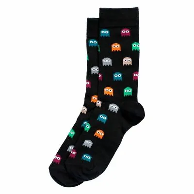 Arcade 'pacman Ghost' - Quality Cotton-rich Black Fun Funky Socks  Uk 7/11 • £5.85