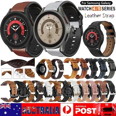 For Samsung Galaxy Watch 3/4/5 41/40/44mm 5 Pro 45mm Smart Leather Band Strap • $11.39