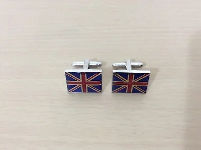 1 Pair Of Dress Cufflinks - Red White And Blue Union Jack - Preowned • £5