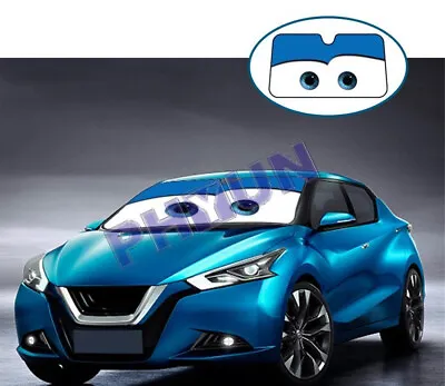 Blue Cartoon Big Eyes Aluminium Foil Car Front Windshield Sun Shade Visor Cover • $34.25