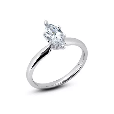1.52ct G VS1 Marquise Shape Natural Diamond 14k  Classic Ring With Wedding Band • $5332.55