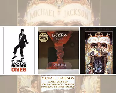 COMBO Michael Jackson - Number Ones DVD + Scream/Childhood + Dangerous Films DVD • $39.99