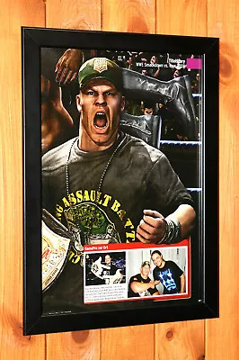 WWE SmackDown Vs. Raw 2008 Xbox 360 PS2 Rare Promo Mini Poster / Ad Page Framed • $54.16