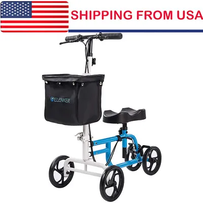 $88.98 • Buy OEM ELENKER Foldable Medical Steerable Knee Walker Scooter Crutch Alternative US