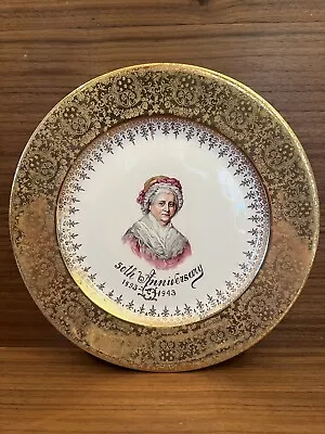 Vintage 1943 Martha Washington 1893-1943 50th Anniversary Of Something Plate • $4.99