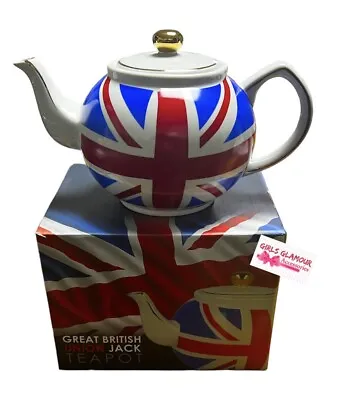 Union Jack Teapot British Flag Souvenir Cup Tea Coffee Espresso Royal Wedding • £19.90