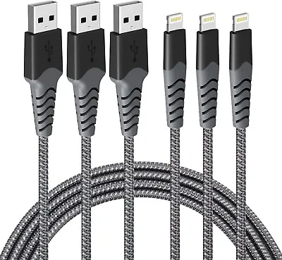 IPhone Charger Cable 3Pack Premium Apple MFi Certified Lightning Fast Charging • $24.95