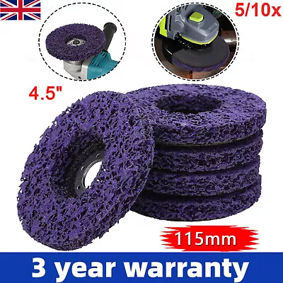 5/10Pcs 115mm 4.5  Poly Strip Disc Abrasive Wheel Paint Rust Removal For Grinder • £21.99