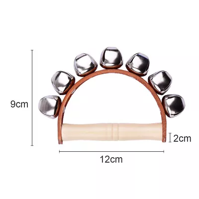 Handbell Hand Bells With 7pcs Jingle Bells Wood Handle Musical Instrument S2K9 • £6.86