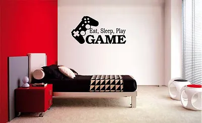 Eat Sleep Play Game Vinyl Wall Decal Lettering Decor Sticker Gamer Game Room  • $10.61