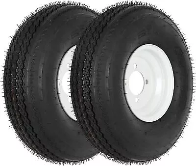 WEIZE 5.70-8 Trailer Tires With 8  Rims 570-8 4 Lug On 4  Center 6PR Set Of 2 • $99.99