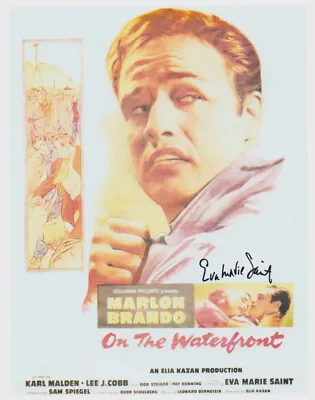 EVA MARIE SAINT Signed ON THE WATERFRONT 8x10 W/ Coa MARLON BRANDO MINI-POSTER • $31.79