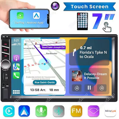 7  Double 2 Din Car MP5 Player Bluetooth Touch Screen Stereo Radio Audio Mrrior • $19.82