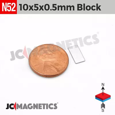 10mm X 5mm X 0.5mm N52 Small Strong Rare Earth Neodymium Thin Magnet Blocks • $15.75