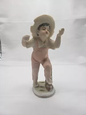 Vintage Ucagco China Made In Japan Boy Going Fishing Figurine 7  Tall • $14.80