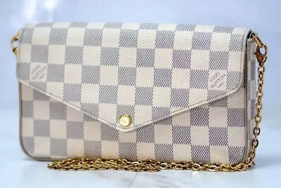 Louis Vuitton Pochette Felice Damier Azur Shoulder Bag White LV  N40491【AB】 • $600