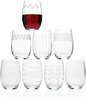 Mikasa Cheers Set Of 8 Stemless Wine Glass Luxury Crystal 17-Ounce Set Of 8 • $74.99