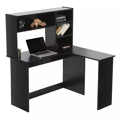 Ivinta Wooden L-Shaped Computer Desk With Hutch Modern Corner Gaming Desk • $76.99