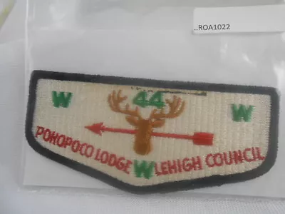 Boy Scouts O.a. Lodge 44 Pohopoco Black Border Dark Buck Cloth Back   Roa1022 • $12