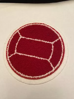 Chenille  Volleyball   Red/White W/ White Back Ground Applique Patch Iron On • $2.99