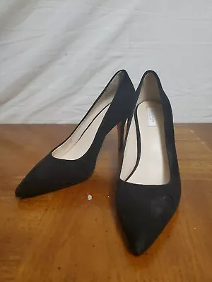 Cole Haan Black Suede Stiletto Pumps Pointed Toe Heels Shoes Size 6.5 B • $42.95
