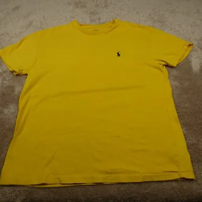 POLO RALPH LAUREN Classic Fit SHIRT Small Yellow Blue Pony Mens9.6 • $8.88