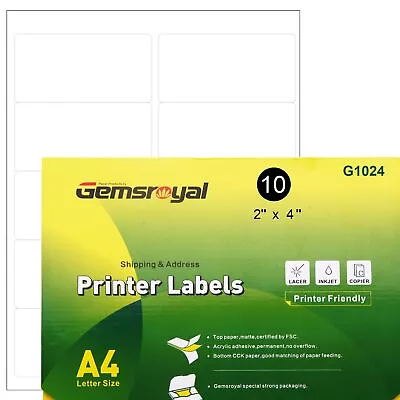 2 ×4  Printable Labels40 Sheets10-UPShipping Mailing Sticker Paper For Lac... • $25.66
