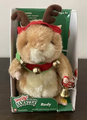 Gemmy Christmas Hamster RUDY 'Jingle Bells' Antlers Sings Animated 2002 (VIDEO) • £48.23