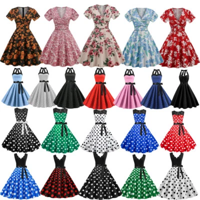 £16.99 • Buy Retro Women Vintage Rockabilly Swing Dress Womens 1950s/60s Evening Party Prom