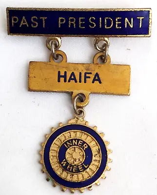 Rotary International Inner Wheel Past President Enamel Brooch Badge Israel • $39
