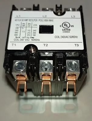 2-Pack Definite Purpose Contactor 40AMP FL 50AMP RES 3 POLE 240 VAC 50/60Hz • $29.95