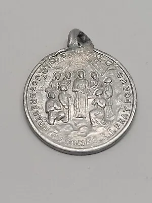 Vintage St. Jude Martyr's Shrine Religious Medal Pendant Metal Silver Tone Charm • $15