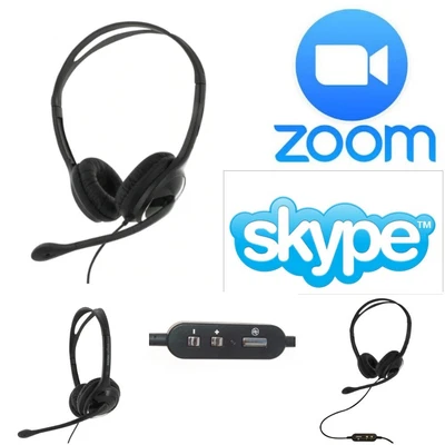 £26.95 • Buy Skype Zoom Usb Ms Teams Noise Cancelling On Ear Headset With Microphone - Eartec