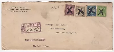 1929 Dec 6th. Registered Cover. Tannersville To New York. • $8.50