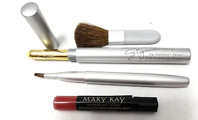 MK Lip Outliner  Retractable Lip Brush Mini Blush Brush & Mini Gloss-Set Of 4 • $14