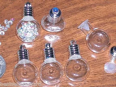  1 Cognac Miniature Glass Bottle Vial Cabochons Pendant • $2.34