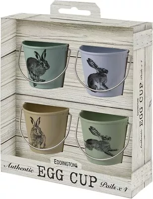 Egg Cups New Eddingtons Country Hares  (Set Of 4) - Egg Pails/Buckets Gift Pack • £9.95